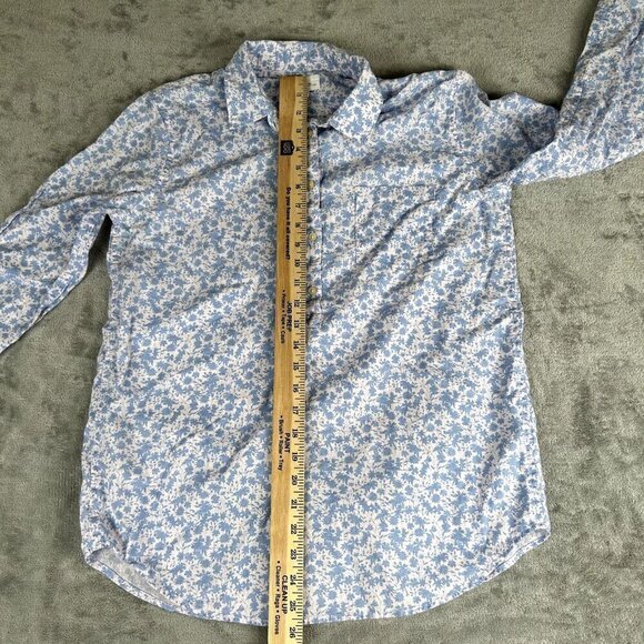 GAP Women's Blouse Floral Button Down Shirt Size Small Linen Blend Minimal - Picture 3 of 8